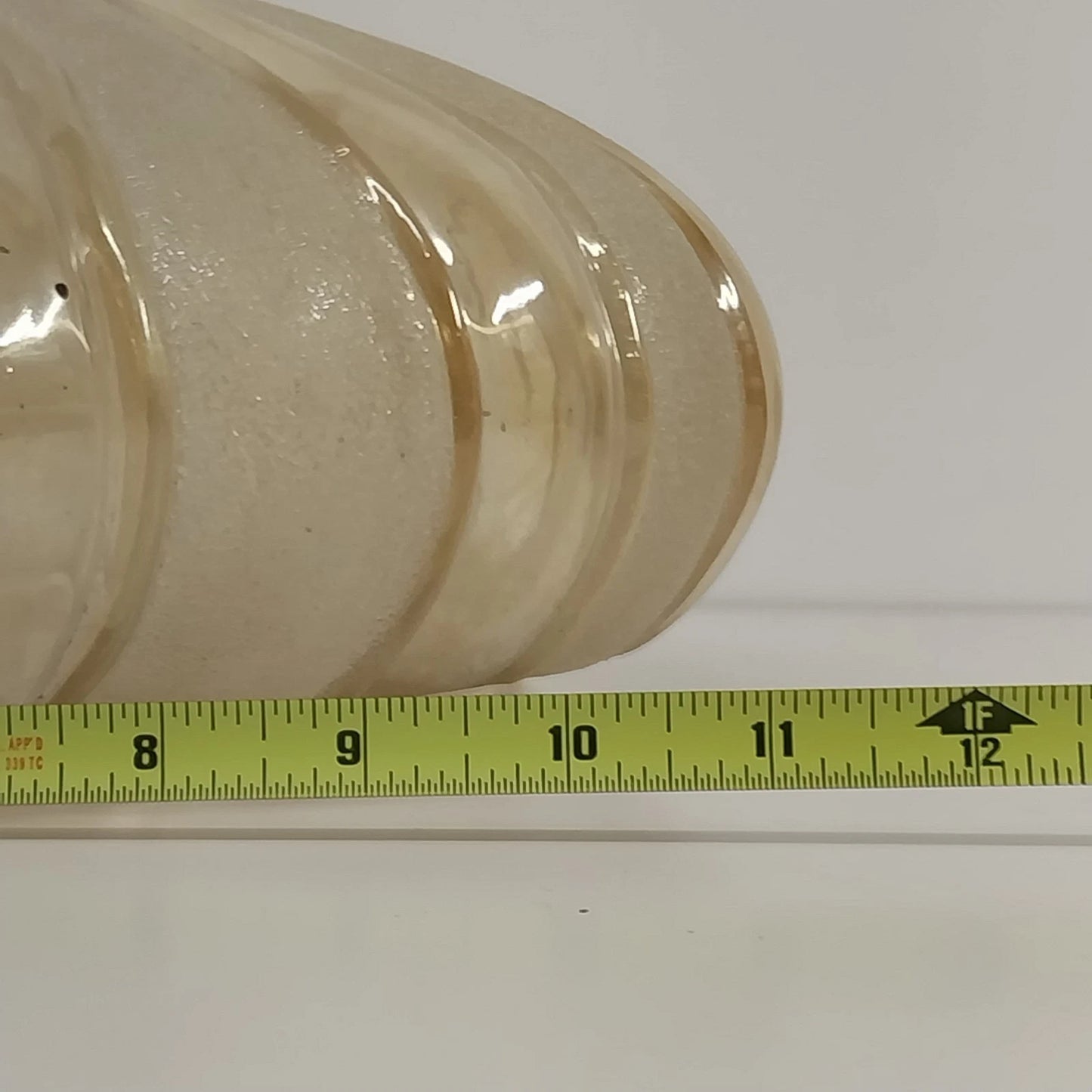 Amber Glass Ceiling Light Shade 12" Ribbed Pumpkin Flush Mount 9" Fitter Vintage