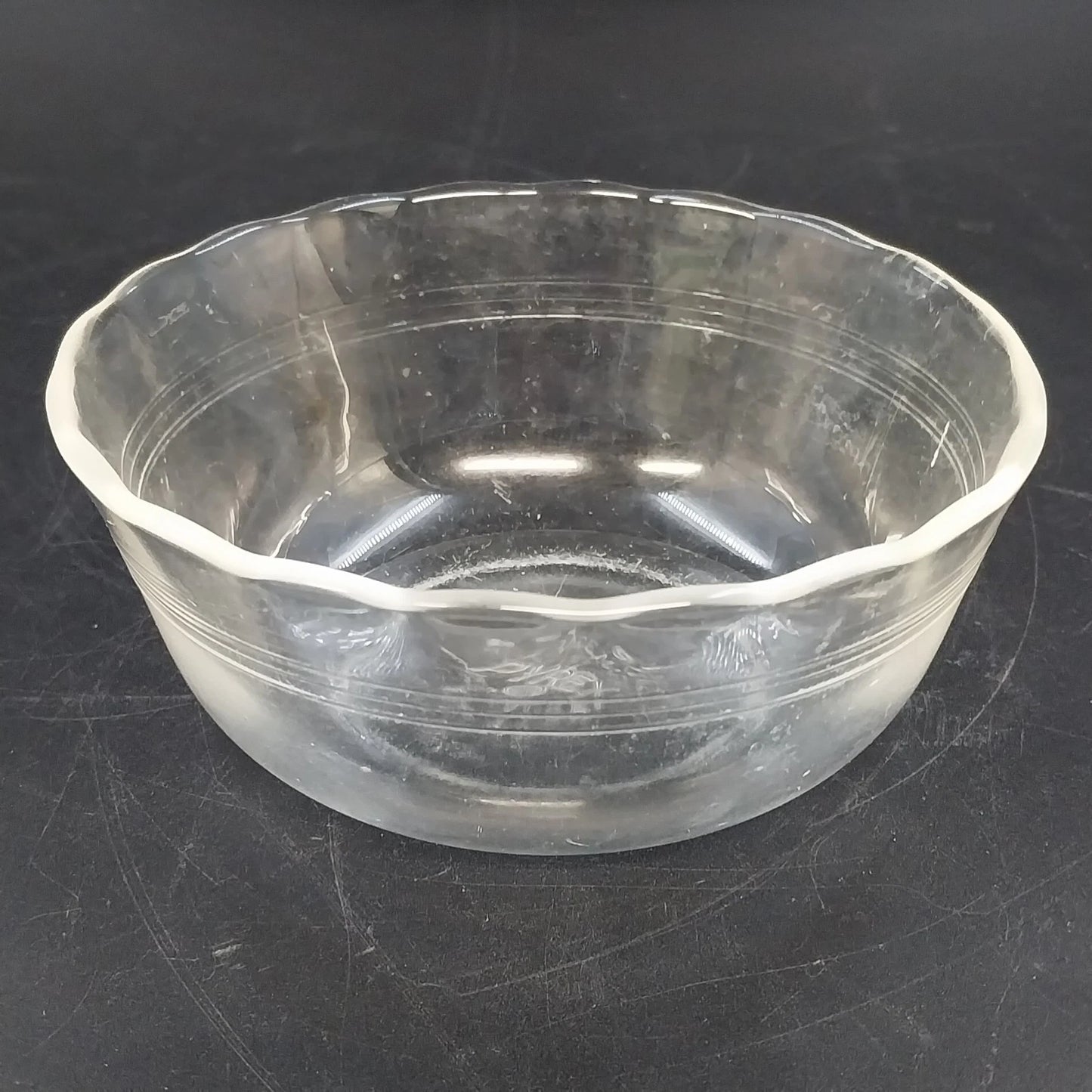 Pyrex 464 Clear Glass Custard Bowl Ramekin Scalloped Rim 10 oz 4.5" Vintage USA