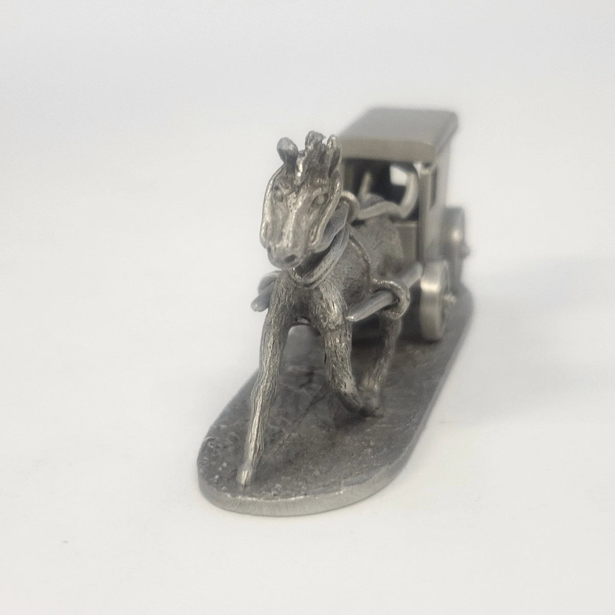 Spoontiques PP643 Horse & Buggy Pewter Figurine Amish Carriage Gray 1986 Vtg