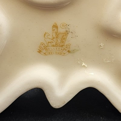 Belleek Shamrock Tree Trunk Bud Vase Vintage Irish Porcelain Made in Ireland EUC