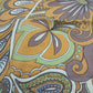 P Saint Hilaire Paris 30" Square Tan Scarf Paisley Floral Signed Vintage Cotton