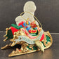Danbury Mint 2006 Santa’s Helper Bichon Frise Dog Sleigh Christmas Ornament Vtg