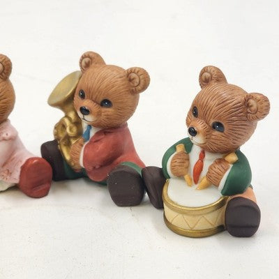 Homco Collections No 1422 Set of 6 Symphony Orchestra Musical Teddy Bears Vtg