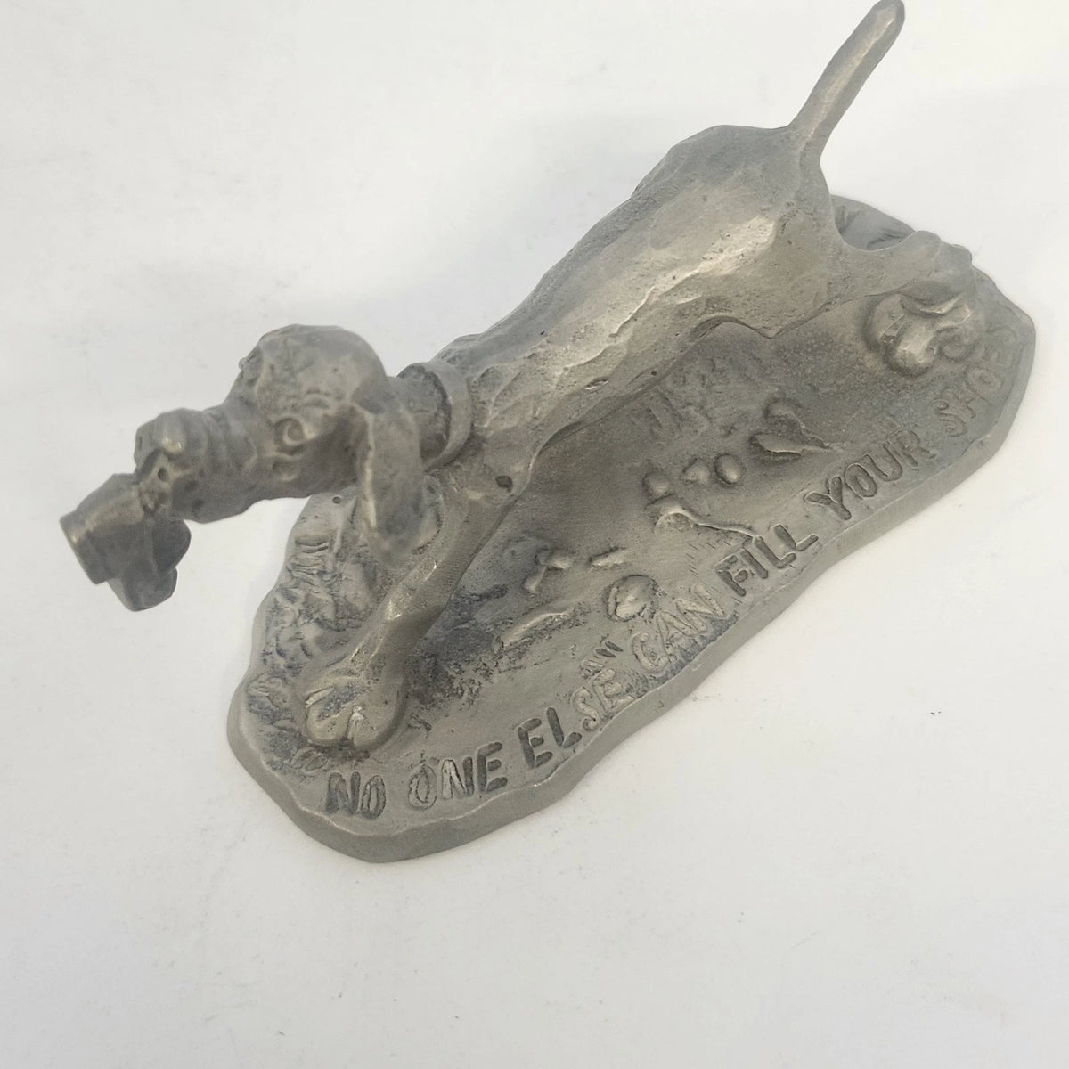 Hallmark Little Gallery Dog Shoe Fine Pewter Figurine Kraczkowski 1975 Vintage