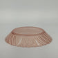 Fortecrisa Pink Swirl Ribbed Glass Coupe Soup Bowl 8.5” MCM Tableware Mexico Vtg