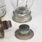 Aladdin 23 Kerosene Mantle Lamp Brass Burner Colonial Squares Clear Reservoir