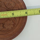 Indian Carved Natural Wooden Coasters Set 6 Floral Rustic Drink Disc 4" Vintage
