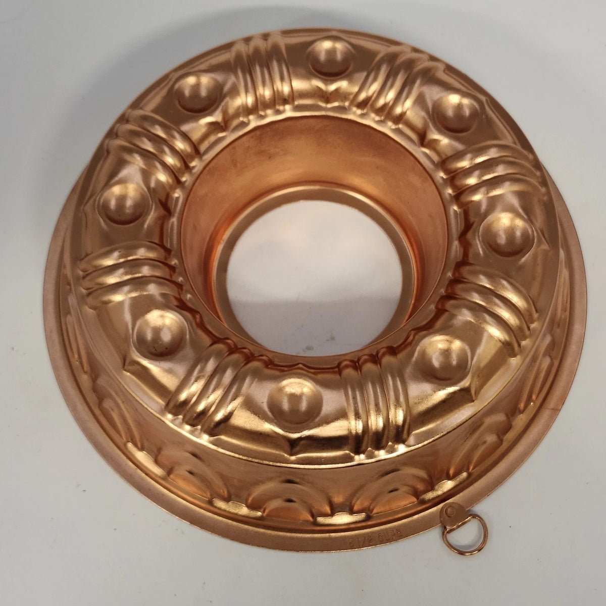 Copper Tone Jello Gelatin Ring Mold 3.5 Cup Geometric Wall Hanging 8.5" Vintage