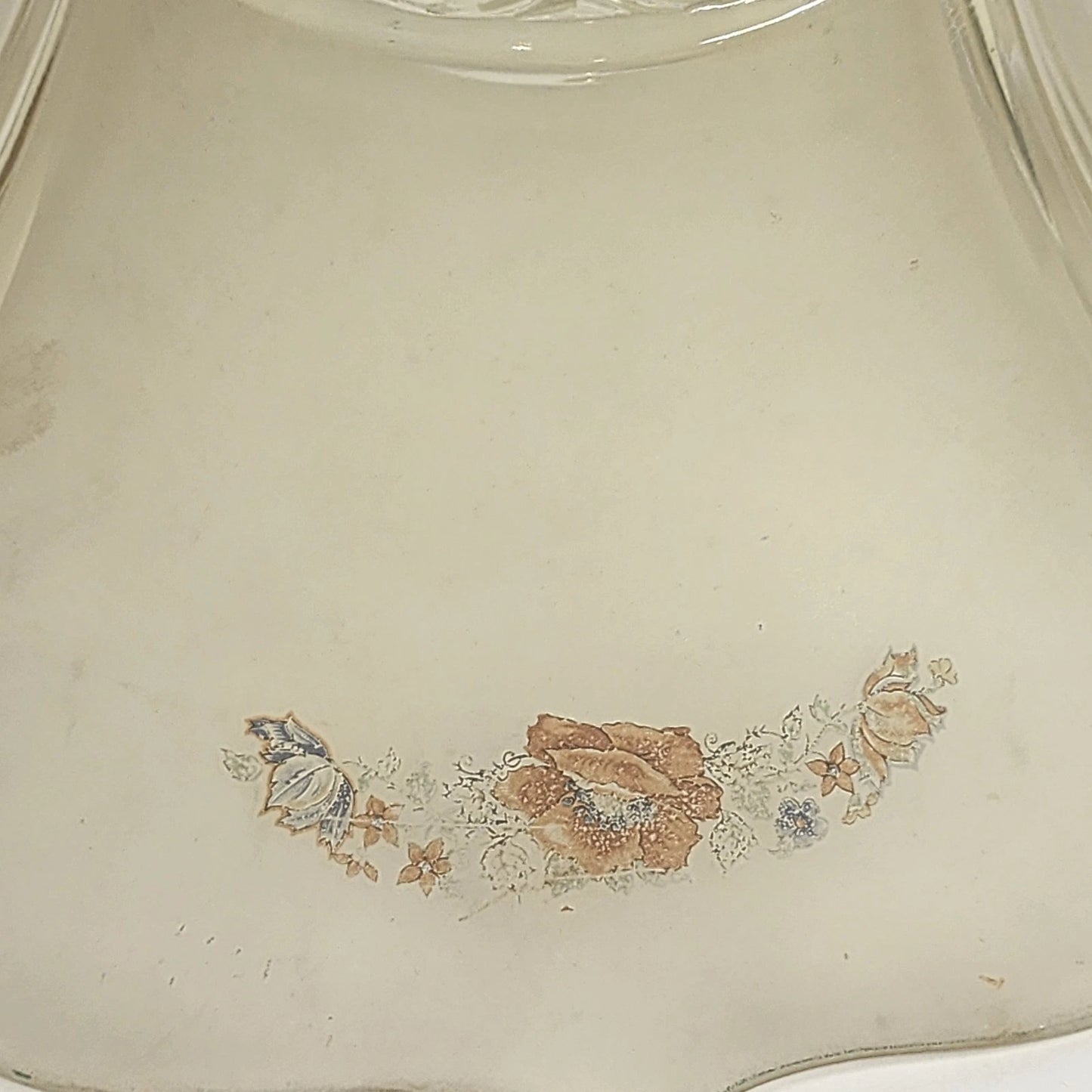 Vintage Lancaster Glass Yellow Floral Ceiling Light Shade