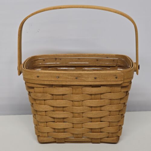 Longaberger Dresden Tour Basket 1994 Edition Plastic Protector Hinged Handle