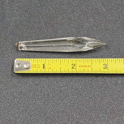 4 Rock Icicle Spear Crystal Faceted Glass Chandelier Prisms 2.9" Wire Connector