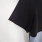 Designers Originals Color Block Top Women XL Black Blue Short Sleeve Cotton