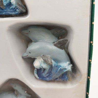 Ranger Polyresin Miniature Tea Set Dolphins & Sea w/ Box Collectible Decor