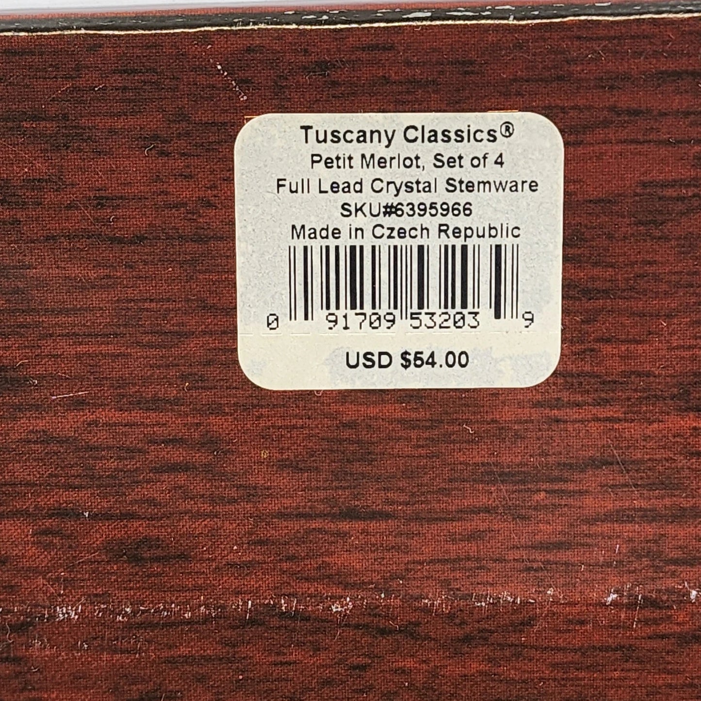4 Lenox Wine Glasses Set 8.25" Tuscany Classics Crystal Petit Merlot NIB