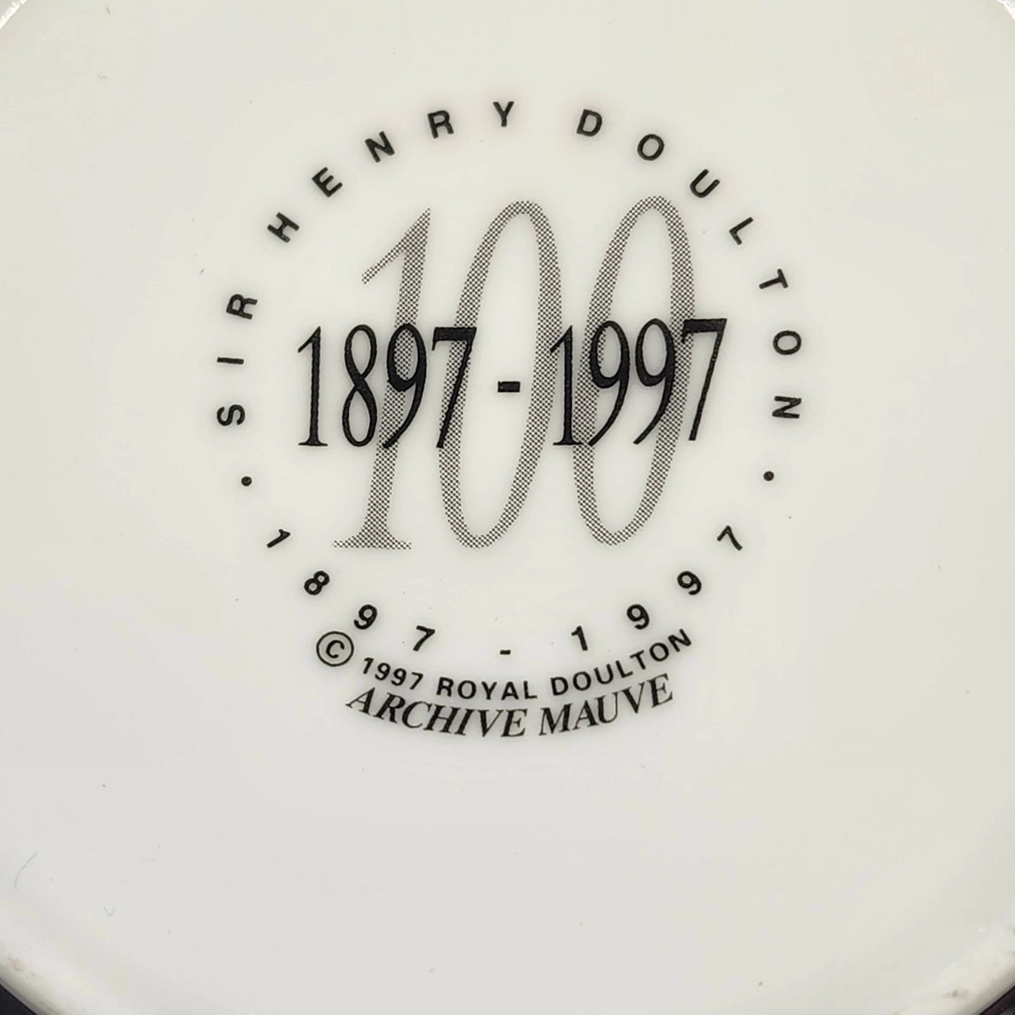 Royal Doulton Archive Mug Mauve Sir Henry Doulton 1897–1997 Centennial Edition