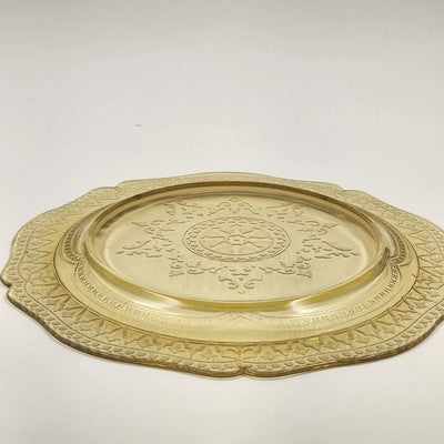 Federal Amber Yellow Depression Glass Patrician Spoke Dinner Plate 11" 1930s VTG