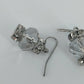 Silver Tone Clear Faceted Glass Crystal Rhinestone Dangle Drop Earrings Vintage