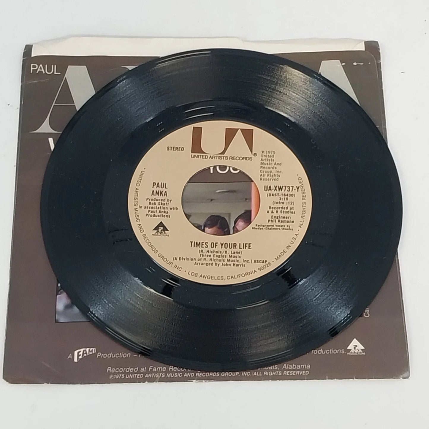 Paul Anka Water Runs Deep 45 RPM Vinyl Picture Sleeve UA