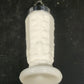 Westmoreland Paneled Grape Milk Glass Salt Pepper Shakers Metal Lids Vintage