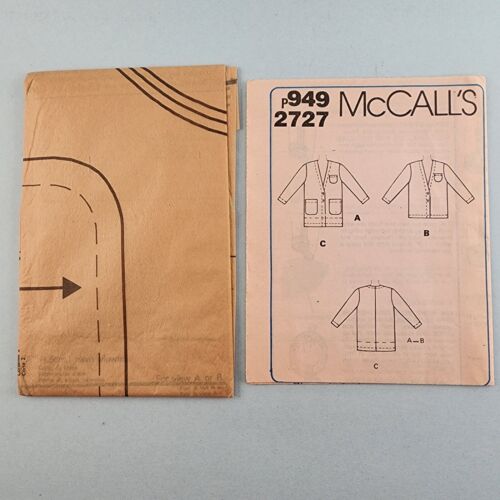 McCall's 2727 Vintage Sewing Pattern '86 Misses Cardigan Jacket Sizes 20 22 24