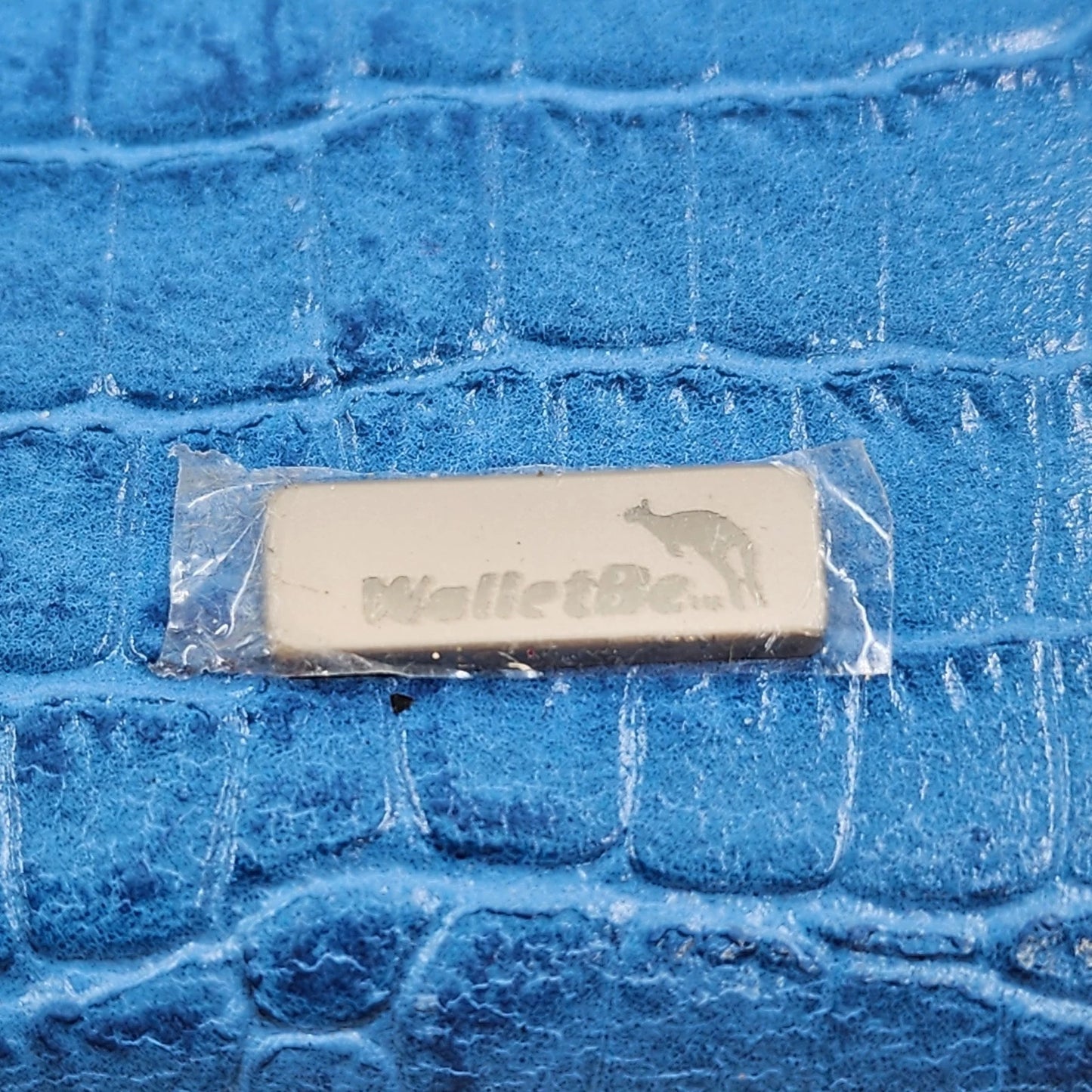 WalletBe Blue Snakeskin Wallet Compact Accordion Zip Credit Card Coin ID Case