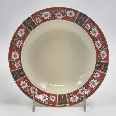 Set of 4 Charlton Hall Classic Tradition Christmas Soup Bowls 7.5" Porcelain