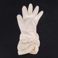 Women's White Stretch Dress Gloves Ruched Wrist Formal Wedding Tea Length Vtg