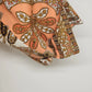 Talbots Women’s 16P Cotton Jacket Orange Paisley Floral Open Front 3/4 Sleeve
