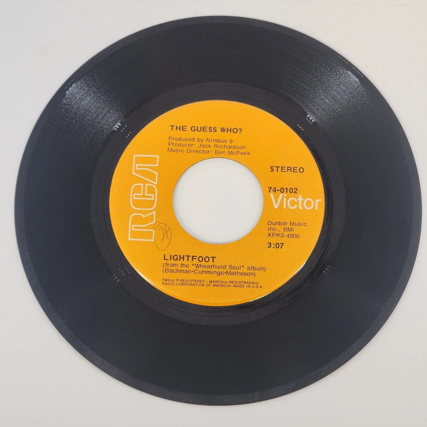 1970s 3-Pack 45RPM Vinyl Wings Guess Who Rocky Theme Records