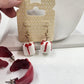 Set 2 White Red Disney Gift Box & Deep Red Wide Hoop Wavy Stud & Drop Earrings