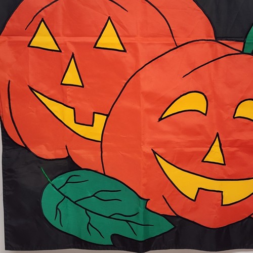 Pumpkin Jack O Lantern Halloween Double Sided Garden Yard Flag 40" x 27.5" EUC