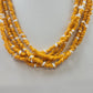 Orange White Chip Bead Multi Strand Necklace Layered Statement Jewelry 24"