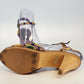 Saint Charles Platform Heels Women Size 8 Yellow Purple Silk