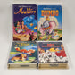 Lot Of 4 Walt Disney Classic VHS Movies ALADDIN Dumbo 101 DALMATIANS Fox & Hound