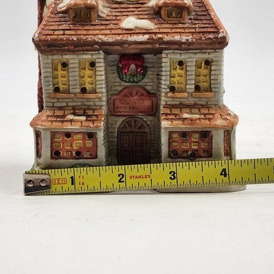 Scrooge & Marley Christmas Village Porcelain House Illuminable 1991 Victorian
