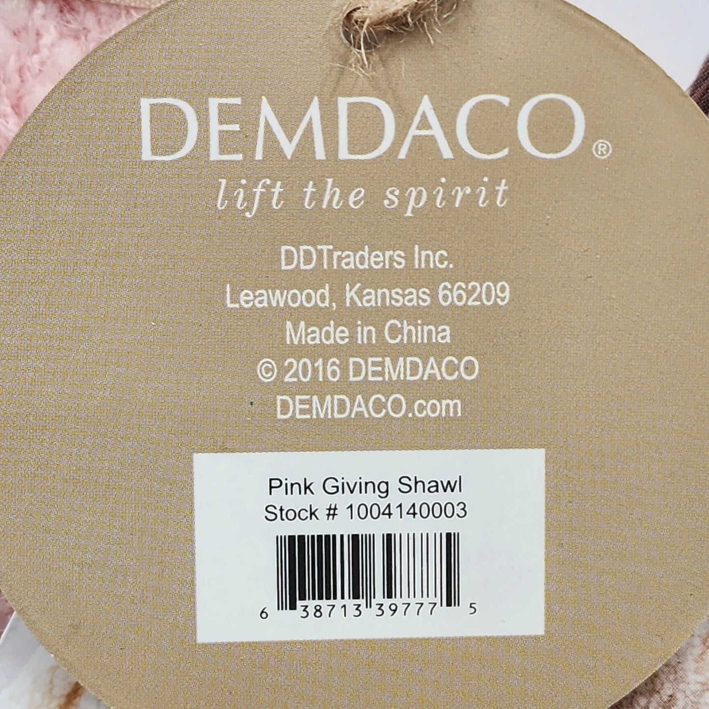 Demdaco Taupe Giving Shawl Style 1004140003 Gift Boxed Lift The Spirit NIB China