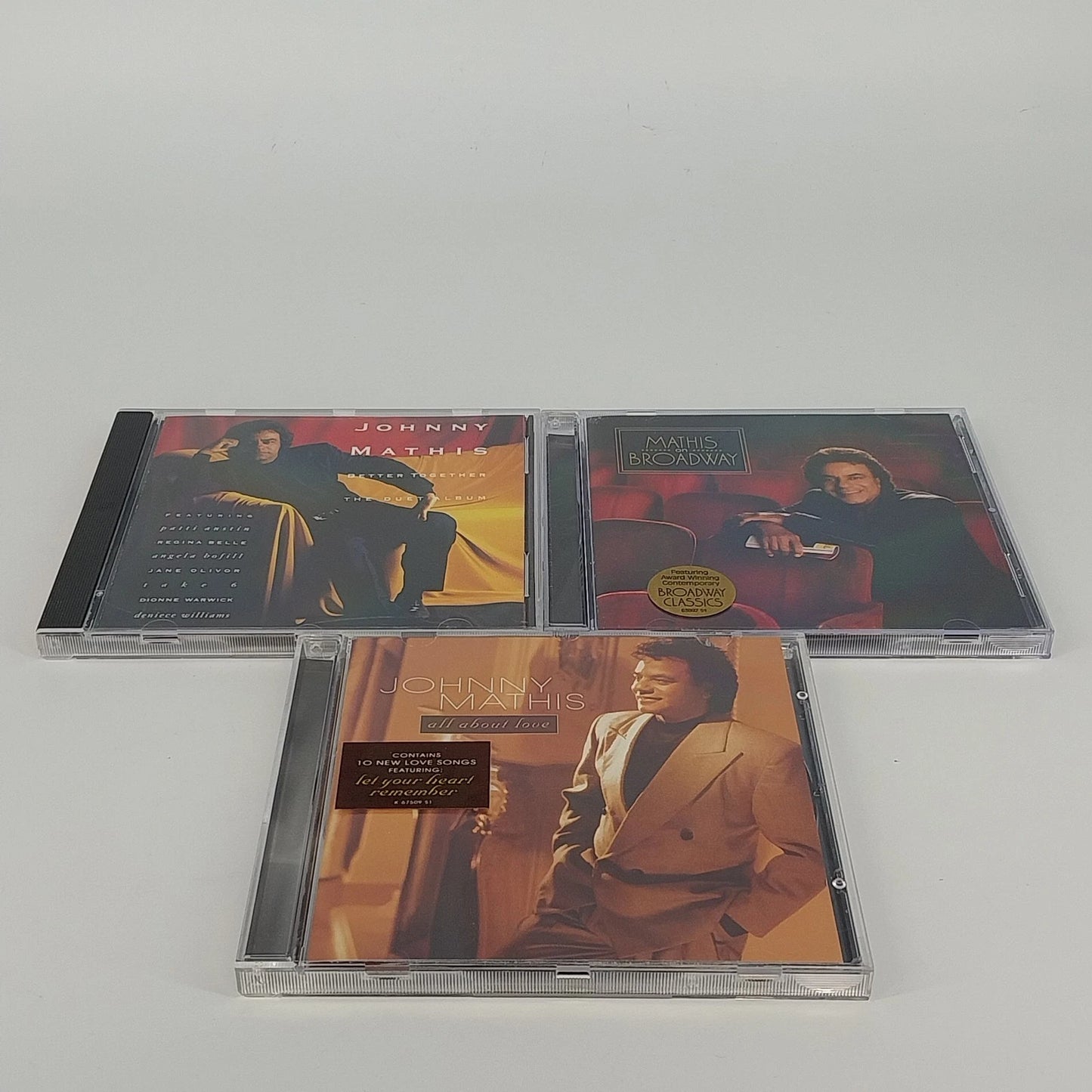 Johnny Mathis CD Lot of 3 Mathis On Broadway, Better Together, All About Love