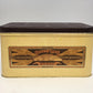 Slice O' Life Bread Empty Box Metal Tin Brown Lid Wheat Design 14" USA Vintage