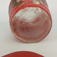 Ransburg Hand Painted Floral Cookie Cracker Jar Glass Metal Lid Folk Art