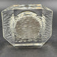 Linden Crystal Quartz Desk Clock Tabletop Crystal Clear Glass 4" West Germany