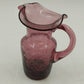 Amethyst Purple Crackle Glass Small Pitcher 5" with Handle Hand Blown