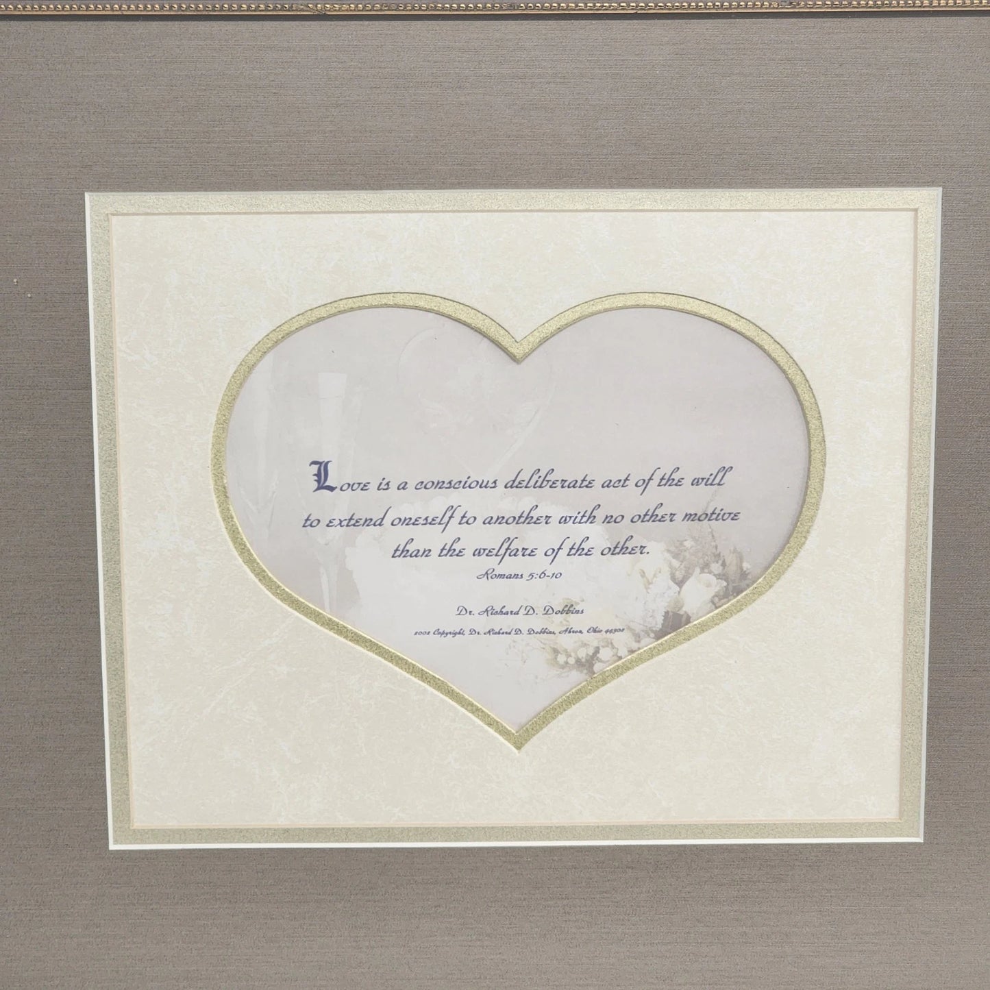Love Verse Frames To Remember by Dr Dobbins Framed Wall Decor Ornate Gold Heart