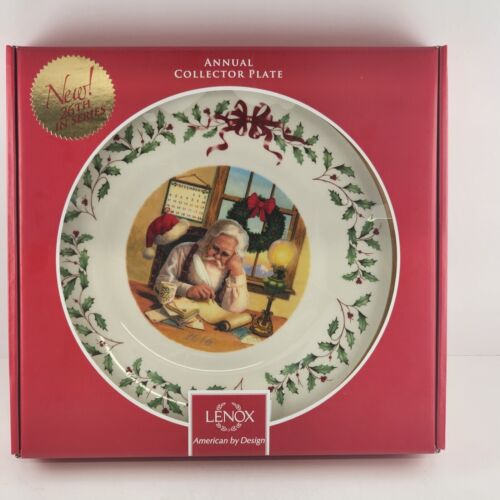 Lenox 2016 Annual Collector Holiday Plate 26th in Series Santa Checking List NIB