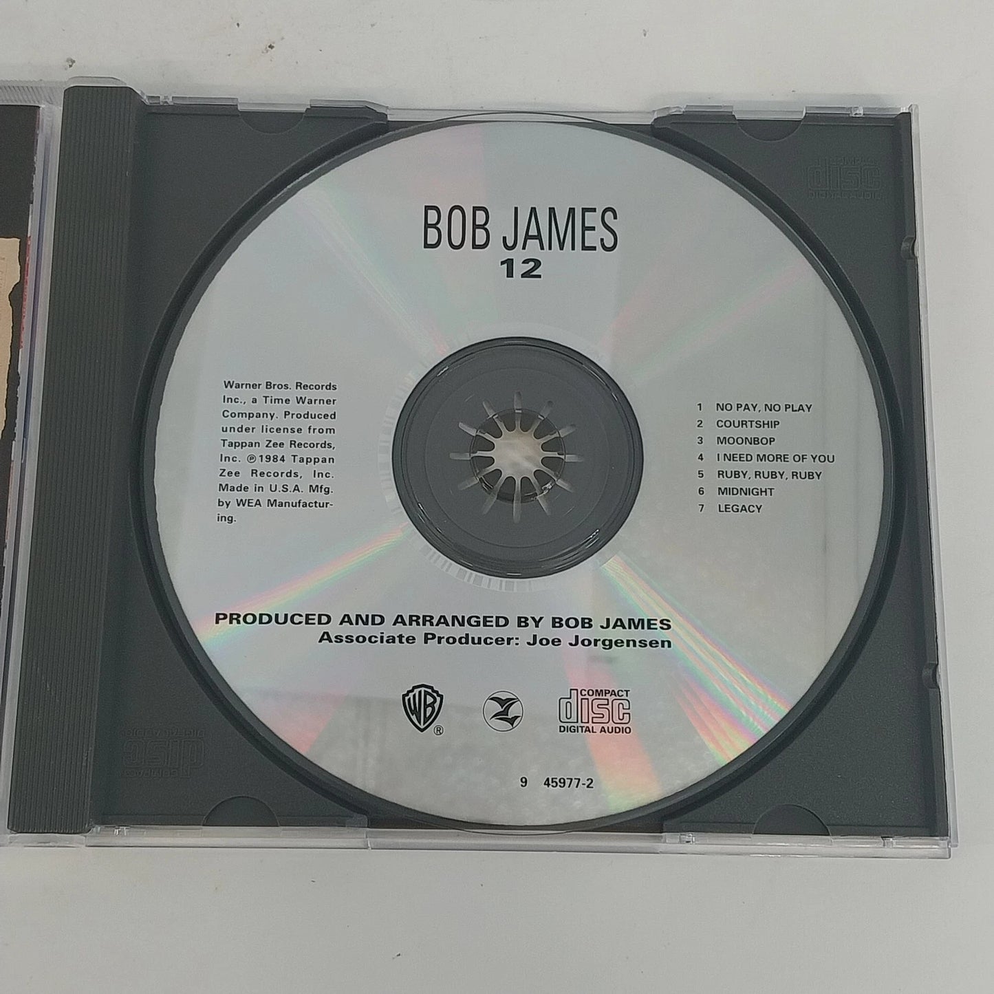 Bob James 12 Jazz Fusion Smooth Contemporary Jazz CD Warner Bros Tappan Zee 1984