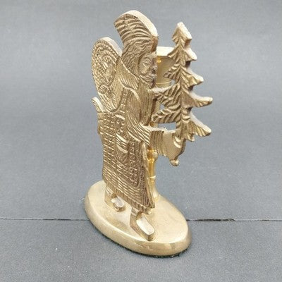 Jainson Brass Santa Taper Candlestick Holder 5.5" Old World Christmas Vintage