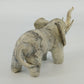 Trunk Up Lucky Elephant Figurine Crushed Oyster Shell Sculpture 5.5" Gray
