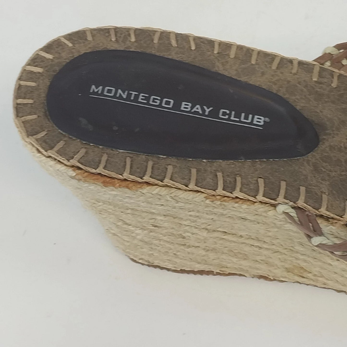 Montego Bay Club Wedge Sandals Brown Espadrille Platform Women's 7.5 Casual