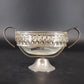 Vintage Raimond Silverplated Crystal Footed Oval Dish Spoon