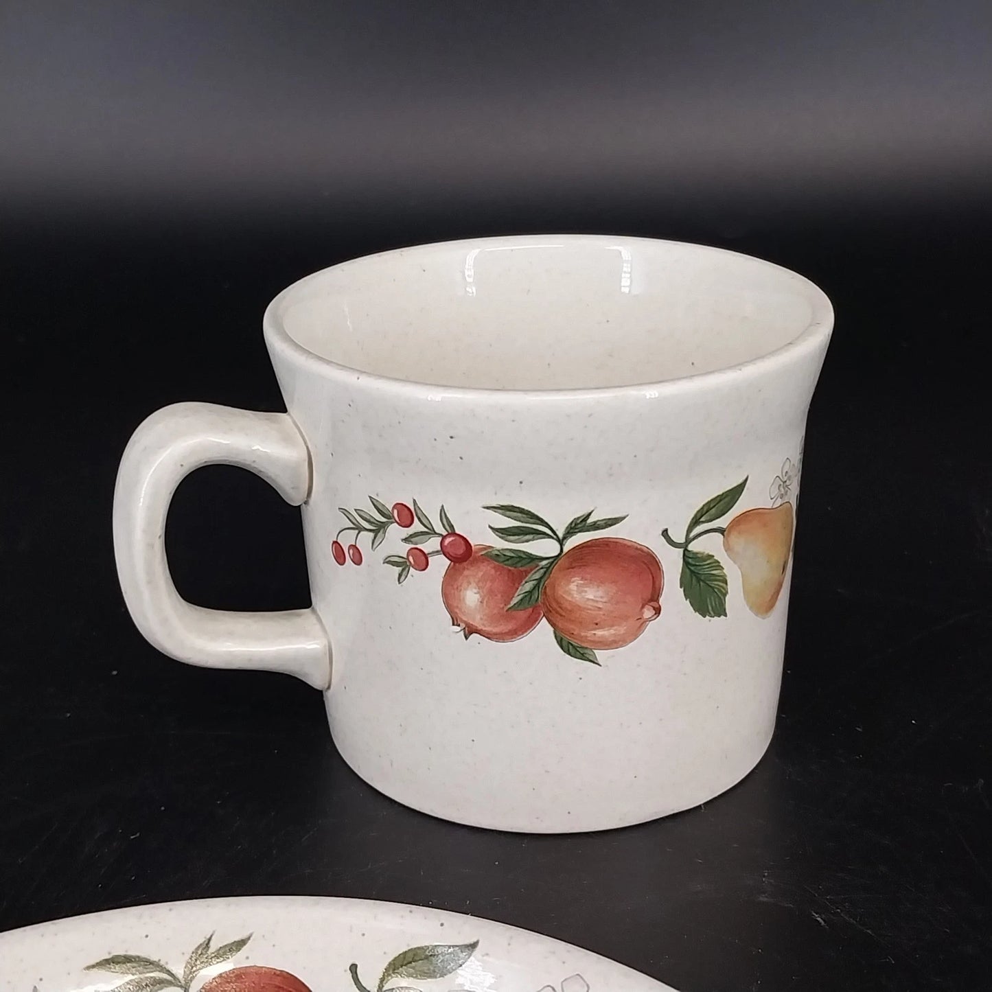 Wedgwood Quince Flat Cup & Saucer Fruit Ring Oven to Table Vintage England