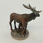 Heller Moose & Calf Pewter Statue Figurine 2" Wildlife Miniature 1983 Vintage